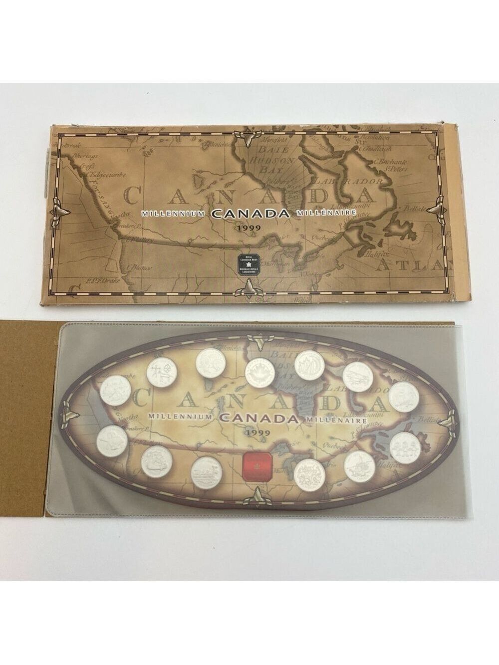 1999 Canada MILLENNIUM QUARTER SET 13 UNC COINS ROYAL CANADIAN MINT in Box